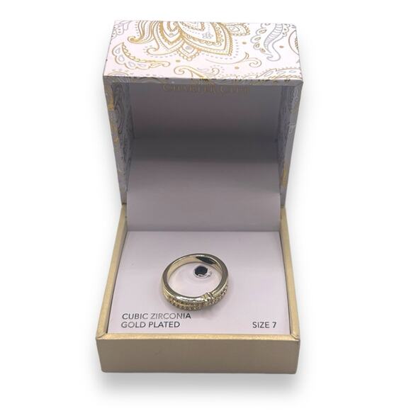 NWT Charter Club Gold Plated Cubic Zirconia Twisted Band Ringe Size 7 NEW - Picture 2 of 5